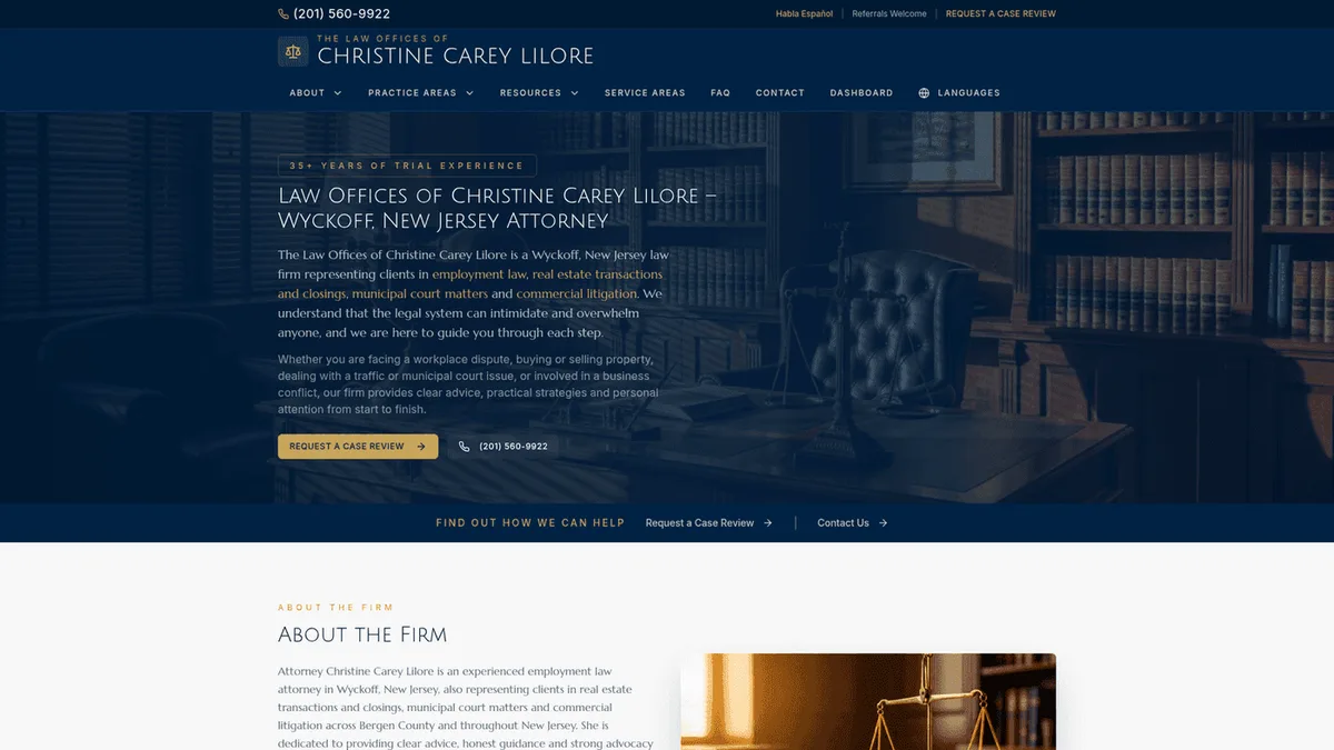 Law Offices of Christine Carey Lilore — Home preview